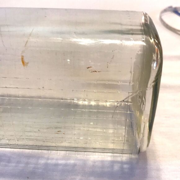 Vintage Quart canning/coffee Quilted Jar square with Waffle Grid Pattern - Picture 7 of 8